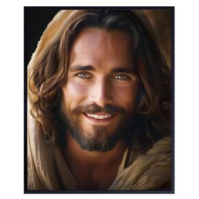 Jesus Picture Christian Faith decor - Jesus Painting - Jesus Decor - Jesus Posters 8x10 - Religious Signs - Spiritual Home Decor - Aesthetic Christian Decorations - God Decor - Inspirational Gifts