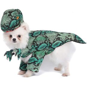Mogoko Dog Cat Dinosaur Costumes, Pet Halloween Cosplay Dress, Funny Dinosaur Costume for Small Puppy Dogs