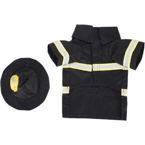 Canvas Pet Dog Firefighter Clothes, Dog Firefighter Costume with Hat, Pet Halloween Puppy Dog Jacket for Festive XL