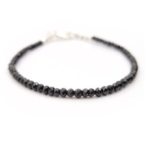 Natural Apatite Bracelet Blue Roundel Beads Dainty Gemstone Jewelry Women Sterling Silver Handmade Crystal Healing