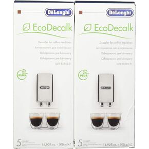 DeLonghi Eco Descaling Solution 5513291781, 16.9 Fl Oz (Pack of 2), White