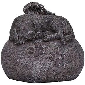 Pacific Giftware Pet Memorial My Love Sleeping Angle Dog Foot Print Rock Urn Bottom Load 30 Cubic
