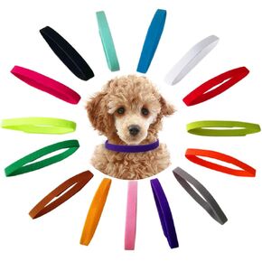 TTSAM 15 Pcs Puppy Id Collars 15 Colors Puppy Whelping Collars Double-Sided Soft Adjustable Dog ID Bands Identification Collar for for Puppies Small Cat Kitten Newborn Pet (Reusable)