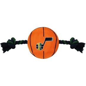 NBA BOSTON CELTICS Basketball Toy. - Tough Nylon Pet Toy with Tug Ropes & inner Squeaker