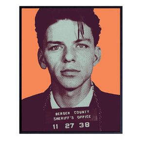 Frank Sinatra Mugshot Poster, Wall Art Print - 8x10 Warhol modern Pop Art Home Decor - Cool Unique Contemporary Room Decorations for Living Room, Bedroom - Gift for Ole Blue Eyes Fans - UNFRAMED