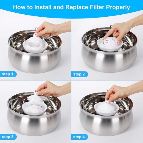 4 Packs Cat Fountain Filters & Sponge, Compatible with 3.2L Stainless Steel Flow Cat Water Fountain, Pet Fountain in Saudi Arabia