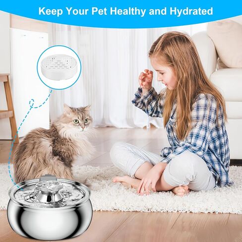 4 Packs Cat Fountain Filters & Sponge, Compatible with 3.2L Stainless Steel Flow Cat Water Fountain, Pet Fountain in Saudi Arabia