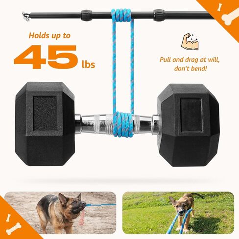 LOOBANI Upgraded Flirt Pole for Dogs, Extendable Dog Flirt Pole with Detachable Interactive Toys, Reinforced Aluminum Alloy Flirt Stick for Small Medium Dogs Training, Playing, Exercise(Pole-40in Max) in Saudi Arabia