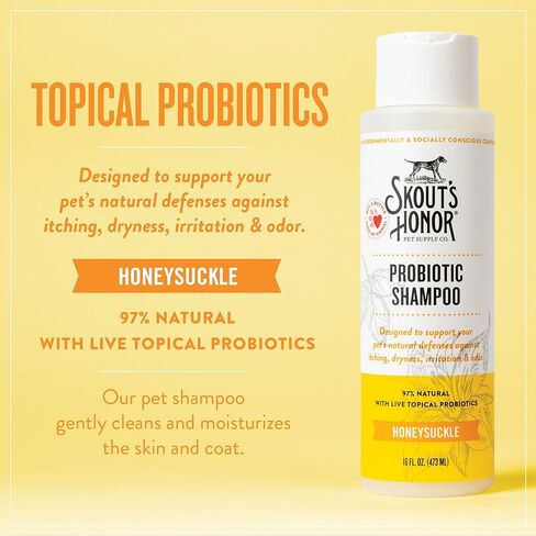 شامبو Skout's Honor Probiotic للحيوانات الأليفة (زهر العسل) للحصول على بشرة ومعطف أكثر صحة in Kuwait
