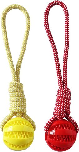 Pet ball, dog toy ball, toy dog ball with rope, pet interactive toy, rope dog ball toy, throwing toy ball, small and medium-sized dogs, tough rope, durable dog ball, TPR rubber ball (HLQ) in Saudi Arabia