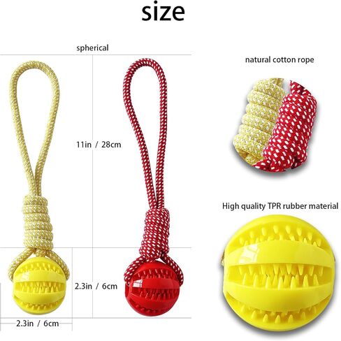 Pet ball, dog toy ball, toy dog ball with rope, pet interactive toy, rope dog ball toy, throwing toy ball, small and medium-sized dogs, tough rope, durable dog ball, TPR rubber ball (HLQ) in Saudi Arabia