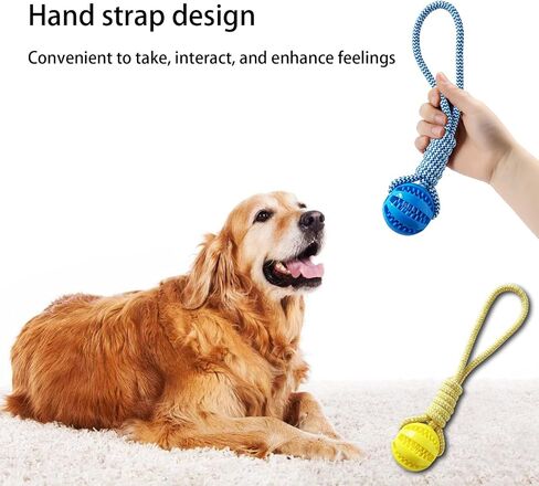 Pet ball, dog toy ball, toy dog ball with rope, pet interactive toy, rope dog ball toy, throwing toy ball, small and medium-sized dogs, tough rope, durable dog ball, TPR rubber ball (HLQ) in Saudi Arabia
