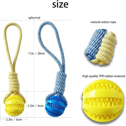 Pet ball, dog toy ball, toy dog ball with rope, pet interactive toy, rope dog ball toy, throwing toy ball, small and medium-sized dogs, tough rope, durable dog ball, TPR rubber ball (HLQ) in Saudi Arabia
