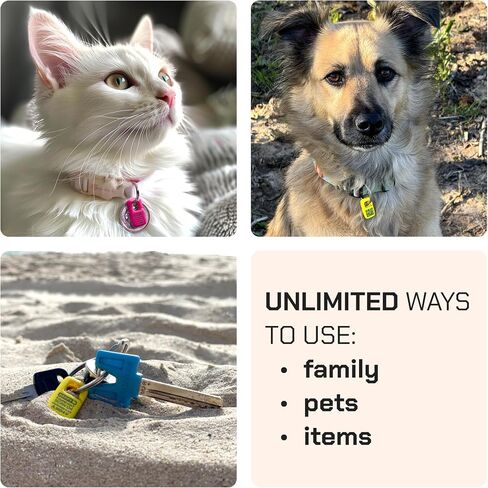 Lost and Found ID Tag - Easy-to-Use Tag with QR Code - Suitable for Pets, Kids, Elderly and Items - Set of 4 Vibrant Id Tags in Saudi Arabia