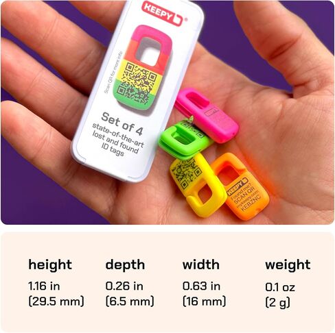 Lost and Found ID Tag - Easy-to-Use Tag with QR Code - Suitable for Pets, Kids, Elderly and Items - Set of 4 Vibrant Id Tags in Saudi Arabia