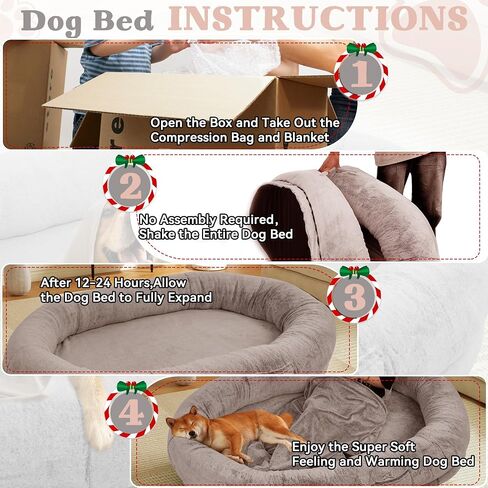 Human Dog Bed,72"x48"x11" Extra Large Human Dog Bed for People Adults and Pets, Large Bean Bag Bed for Humans and Dogs, Ultimate Comfort Washable Fur and Blanket Adult Dog Bed(Brown) in Saudi Arabia