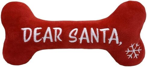 Huxley & Kent for Dogs | Dear Santa Bone (Small) | Christmas Holiday Power Plush Dog Toy with Squeaker | Funny Dog Toy | Cute Dog Toy | H&K Squeaky Dog Toy in Saudi Arabia