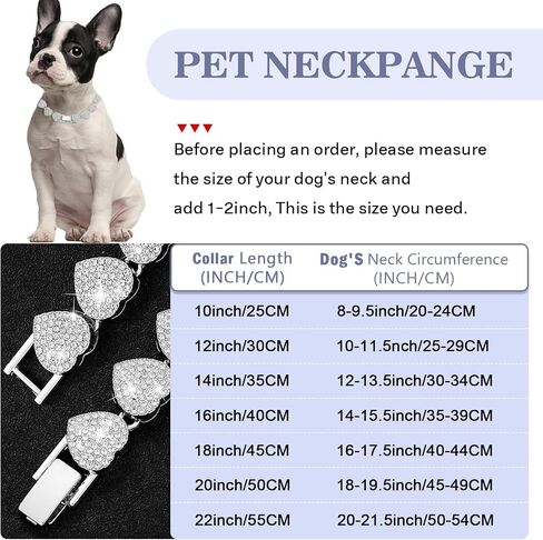 Purple Dog Chain Collar Heart Necklace Diamond Cuban Link Dog Collar Cat Necklaces Metal Cat Chains Pet Crystal Collars Jewelry Accessories for Dogs Cats(10inch) in Saudi Arabia