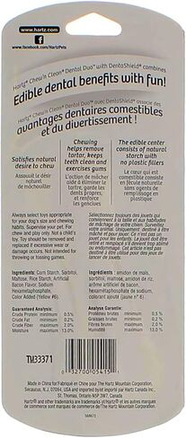 Hartz Chew N' Clean Dental Duo Dog Chew Toy Bacon Flavor, Medium in Saudi Arabia