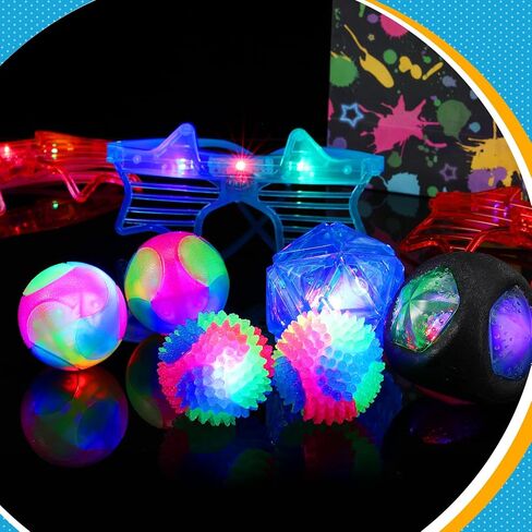 Hanaive 6 قطع كرة خفيفة للكلاب، كرة LED وامضة للكلاب، مادة TPR، لعبة تفاعلية متوهجة للكلاب، كرة للكلاب، يتم تنشيطها للكلاب والجراء من 2.2 بوصة إلى 2.99 بوصة in Saudi Arabia