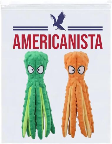 Squeaky Dog Toys, Octopus Dog Toys for Small, Medium & Large Dogs-No Stuffing Crinkle Plush Pet Training Dog Toys for Puppy Teething, Durable Interactive-2 Pack (Purple & Blue) in Saudi Arabia