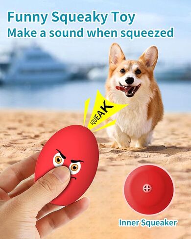 Dog Toys Squeaky, [5 Pack] Soft Puppy Egg Balls, Funny Interactive Squeak Pet Chew Toy for Puppies Small Medium Breed in Kuwait