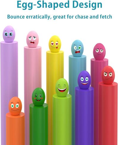 Dog Toys Squeaky, [5 Pack] Soft Puppy Egg Balls, Funny Interactive Squeak Pet Chew Toy for Puppies Small Medium Breed in Kuwait