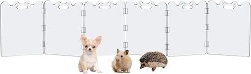 DEARBB Clear Dog Gate,19.68" W×22.83" H Transparent Free Standing Acrylic Dog Gate Indoor,Aesthetics Foldable Puppy Gate for doorways,Doggy Gate for Small Animal,Dog,-6 Panel in Saudi Arabia