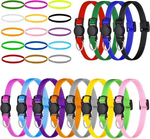 27 قطعة من أطواق الجراء للقمامة القابلة للتعديل، أطواق تعريف الجراء من النايلون الناعم مع مشبك تحرير آمن للكلاب حديثي الولادة الصغيرة والمتوسطة in Kuwait