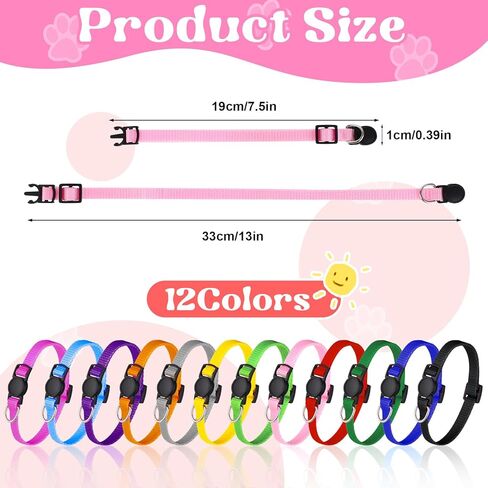 27 قطعة من أطواق الجراء للقمامة القابلة للتعديل، أطواق تعريف الجراء من النايلون الناعم مع مشبك تحرير آمن للكلاب حديثي الولادة الصغيرة والمتوسطة in Kuwait