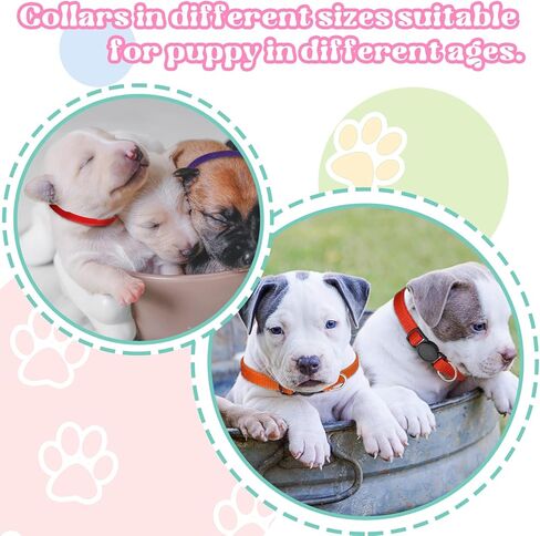 27 قطعة من أطواق الجراء للقمامة القابلة للتعديل، أطواق تعريف الجراء من النايلون الناعم مع مشبك تحرير آمن للكلاب حديثي الولادة الصغيرة والمتوسطة in Kuwait