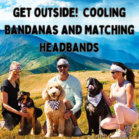 Match your pet Dog Bandana and Headband Set, Sweatbands, Pet Scarf for dogs, pet and man women (Pastel, X-Large) in Saudi Arabia