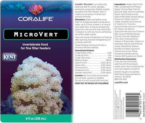 كورالايف، حوض أسماك المياه المالحة، حوض السمك، ميكروفيرت، طعام اللافقاريات لمغذيات التصفية الدقيقة، 8 أونصة in Kuwait