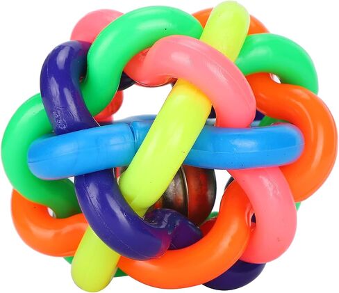 GLOGLOW Rubber Bell Ball Toys, 3 inch Colorful Soft TPR Ball Chewing Interactive Toy with Inside Bell for Dogs Mini Pigs(7.5cm) in Saudi Arabia