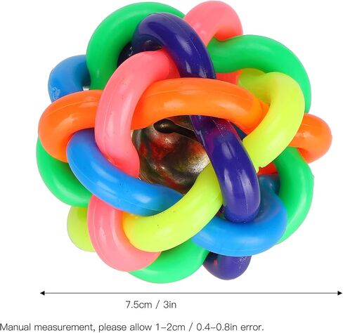 GLOGLOW Rubber Bell Ball Toys, 3 inch Colorful Soft TPR Ball Chewing Interactive Toy with Inside Bell for Dogs Mini Pigs(7.5cm) in Saudi Arabia