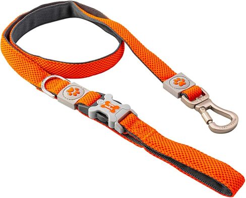 HUGO & HUDSON Mesh Dog Leash 4ft Training Pet Leash with Soft Padded Handle, Orange, 47" x 0.6" in Saudi Arabia