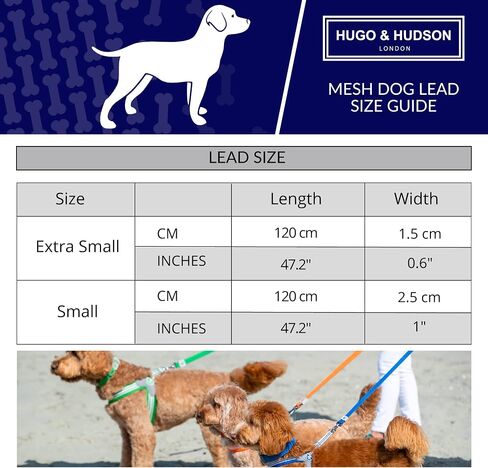 HUGO & HUDSON Mesh Dog Leash 4ft Training Pet Leash with Soft Padded Handle, Orange, 47" x 0.6" in Saudi Arabia