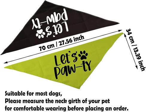 2 Pack Let's Paw-ty Dog Bandana Birthday Bandana Party Bandana Animal Neckwear (Let's Paw-ty) in Saudi Arabia