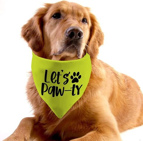2 Pack Let's Paw-ty Dog Bandana Birthday Bandana Party Bandana Animal Neckwear (Let's Paw-ty) in Saudi Arabia