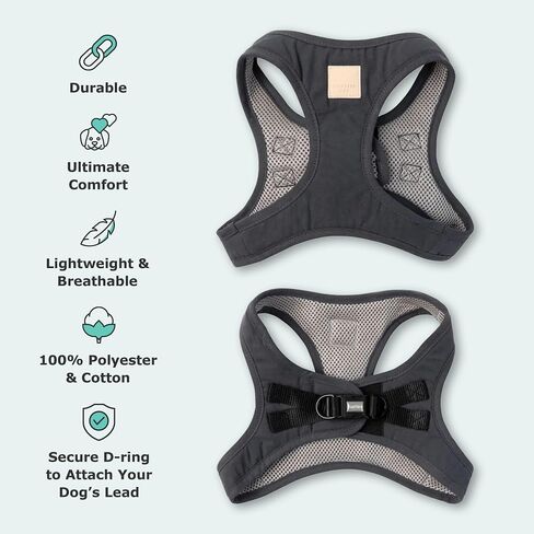 FuzzYard Life Step in Dog Harness | Size XL | Stylish Premium Cotton Design in Slate Grey Perfect for Everyday Walks in Saudi Arabia