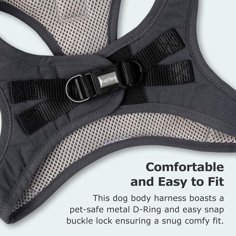 FuzzYard Life Step in Dog Harness | Size XL | Stylish Premium Cotton Design in Slate Grey Perfect for Everyday Walks in Saudi Arabia