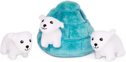 لعبة الكلب القطيفة التفاعلية من ZippyPaws Zoo Friends Burrow، لعبة الغميضة التفاعلية - الدب القطبي Igloo in Saudi Arabia