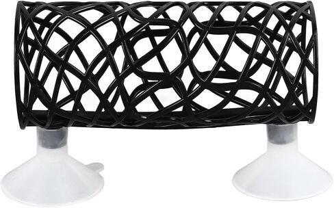 Betta Fish Tunnel, Hollow Design Betta Tunnel Betta Fish Tank Decor, Betta House Shrimp Pleco Hide Resting Tube, Betta Fish Tank Accessories for Betta Guppies Resting (Black) in Saudi Arabia