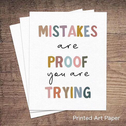Mistakes Are Proof That You're Trying, Boho Classroom Decor, Classroom Poster, Child Print, Playroom Decor, Child Art, Teacher Gift, Back to School Decor, Unframed (8x10 inches) in Saudi Arabia