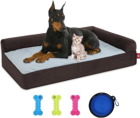 Dog Mattress for Large Dogs,Washable Comfortable Pet Beds with Removable Cushion&Nonskid Bottom,Sofa Couch Dog Bed Pillow Ultra Plush Mattress Pet Bed for Dogs Cats in Kuwait