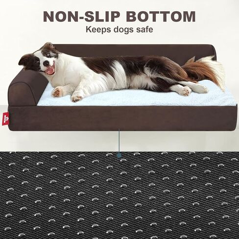Dog Mattress for Large Dogs,Washable Comfortable Pet Beds with Removable Cushion&Nonskid Bottom,Sofa Couch Dog Bed Pillow Ultra Plush Mattress Pet Bed for Dogs Cats in Kuwait