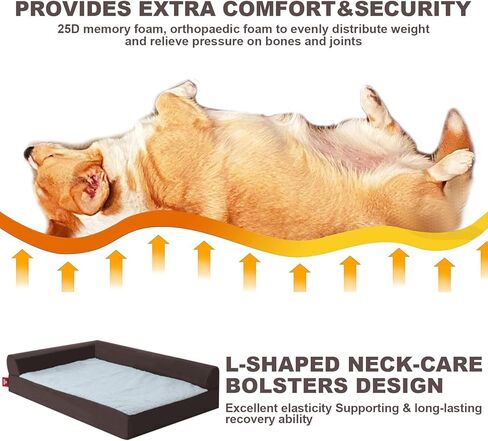 Dog Mattress for Large Dogs,Washable Comfortable Pet Beds with Removable Cushion&Nonskid Bottom,Sofa Couch Dog Bed Pillow Ultra Plush Mattress Pet Bed for Dogs Cats in Kuwait