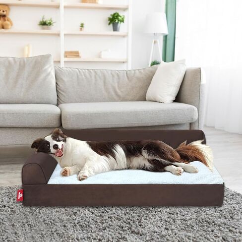 Dog Mattress for Large Dogs,Washable Comfortable Pet Beds with Removable Cushion&Nonskid Bottom,Sofa Couch Dog Bed Pillow Ultra Plush Mattress Pet Bed for Dogs Cats in Kuwait