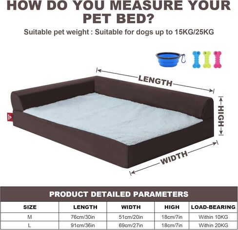 Dog Mattress for Large Dogs,Washable Comfortable Pet Beds with Removable Cushion&Nonskid Bottom,Sofa Couch Dog Bed Pillow Ultra Plush Mattress Pet Bed for Dogs Cats in Kuwait