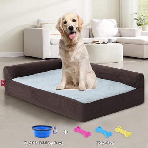 Dog Mattress for Large Dogs,Washable Comfortable Pet Beds with Removable Cushion&Nonskid Bottom,Sofa Couch Dog Bed Pillow Ultra Plush Mattress Pet Bed for Dogs Cats in Kuwait